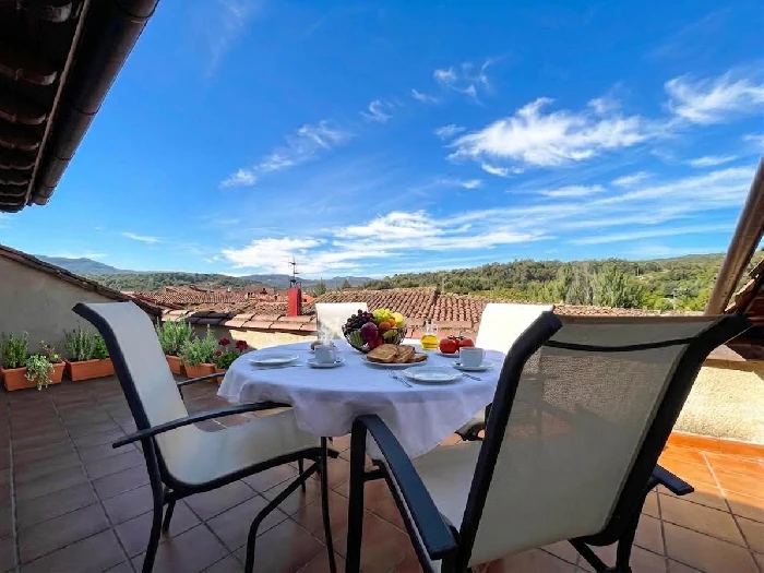 Breakfast on the terrace of The Astronomer's Attic
